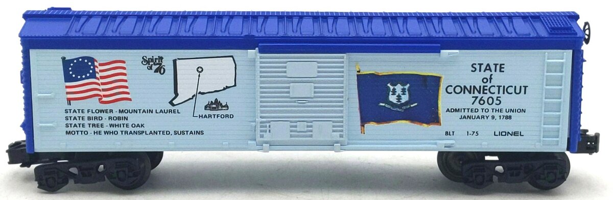 Lionel 6-7605 O Gauge Spirit of 76 State of Connecticut Boxcar #7605 EX/Box