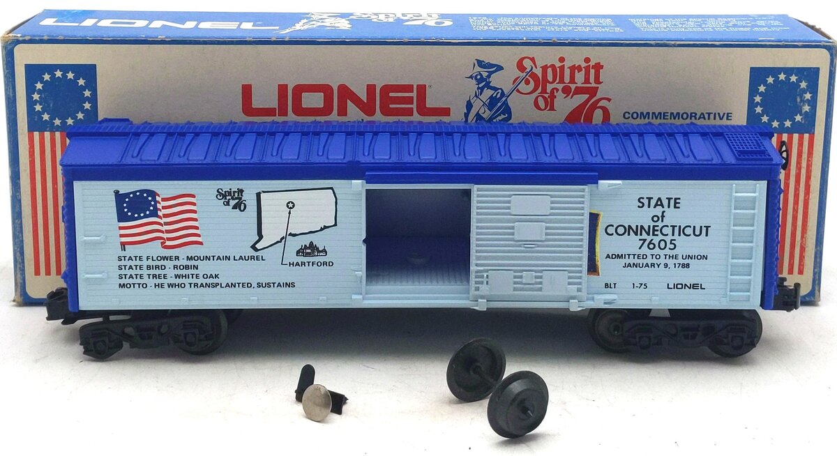 Lionel 6-7605 O Gauge Spirit of 76 State of Connecticut Boxcar #7605 EX/Box