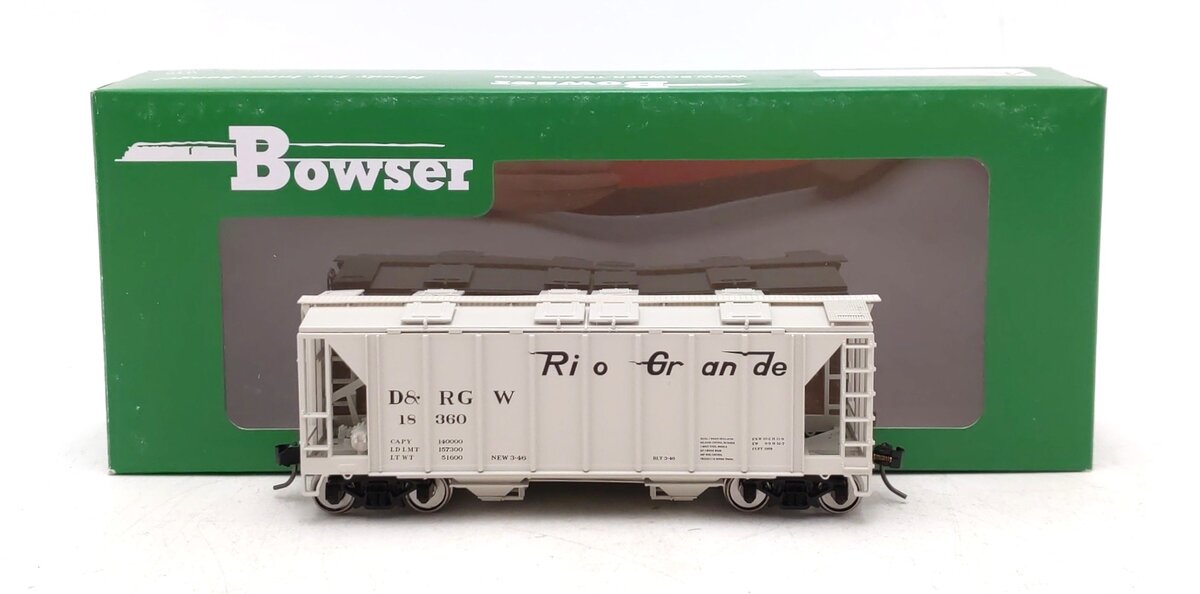 Bowser 43257 HO D&RGW Executive Line H34 Covered Hopper Car #18360
