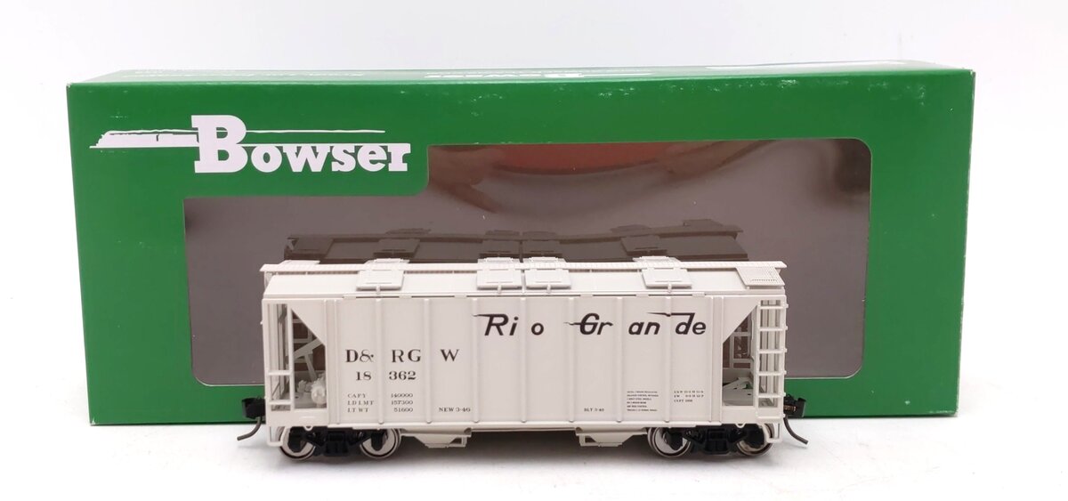 Bowser 43258 HO D&RGW Executive Line H34 Covered Hopper Car #18362  NIB