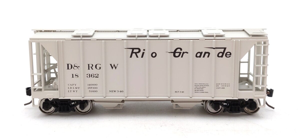 Bowser 43258 HO D&RGW Executive Line H34 Covered Hopper Car #18362  NIB