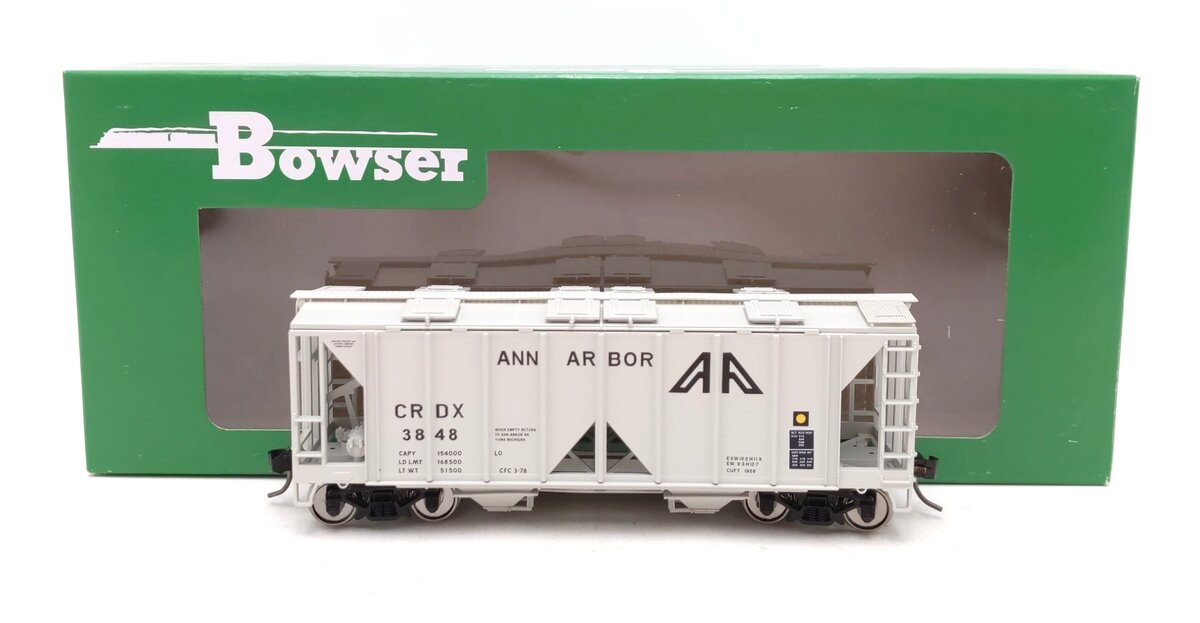 Bowser 43246 HO Ann Arbor Executive Line H34 Covered Hopper Car #3848