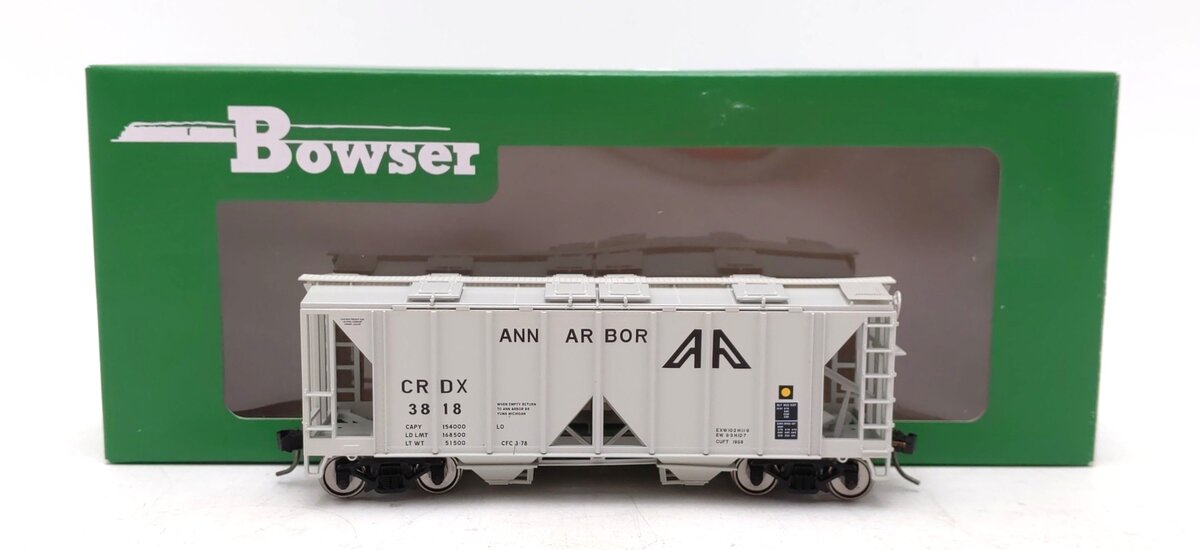 Bowser 43244 HO Ann Arbor Executive Line H34 Covered Hopper Car #3818