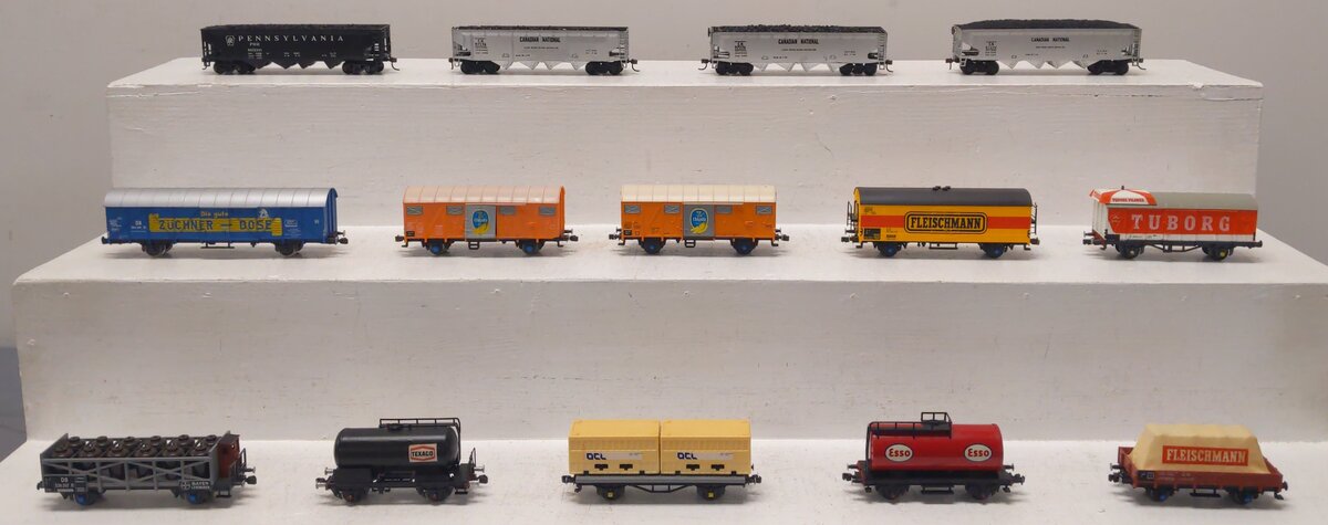 Fleischmann, Lilput & Comco HO Assorted Freight-Wagon, Tank, Flat, & Hopper[14] EX