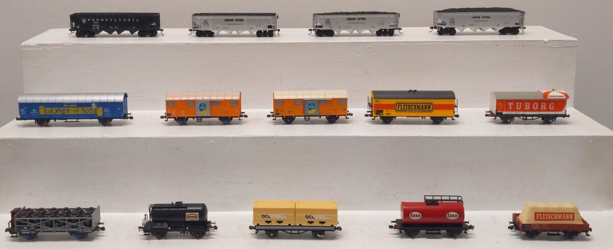 Fleischmann, Lilput & Comco HO Assorted Freight-Wagon, Tank, Flat, & Hopper[14] EX