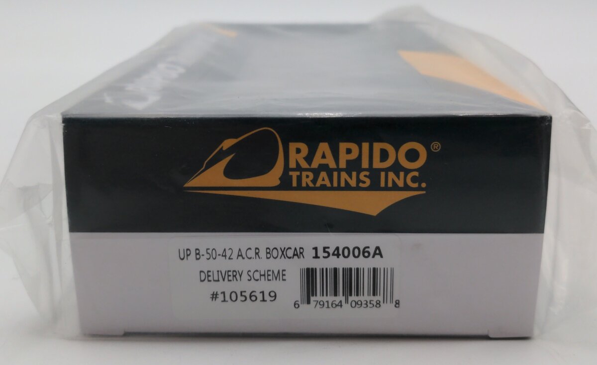 Rapido Trains 154006A HO Union Pacific 40' B-50-42 Boxcar Single Car #105619
