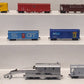Assorted HO Scale Assorted Freight- Boxcars, Covered Hoppers, Crains, Tank [12] EX