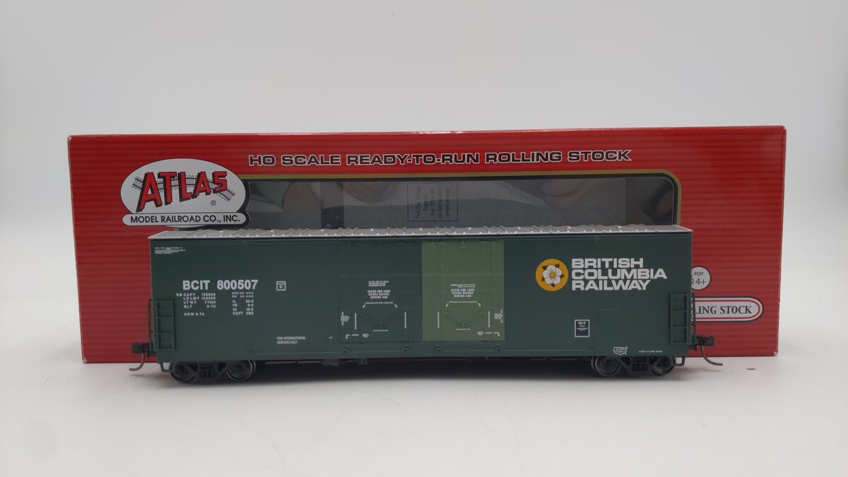 Atlas 20006770 HO British Columbia 53' Evans Double Plug Door Box Car #800507