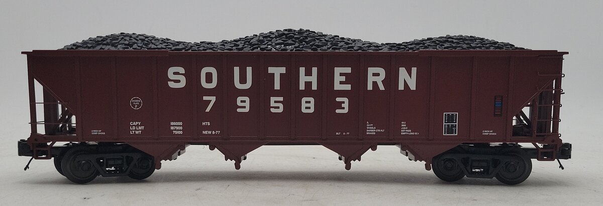 MTH 20-97744 O-Gauge Southern 4-Bay Hopper Car w/ Coal Load #79583