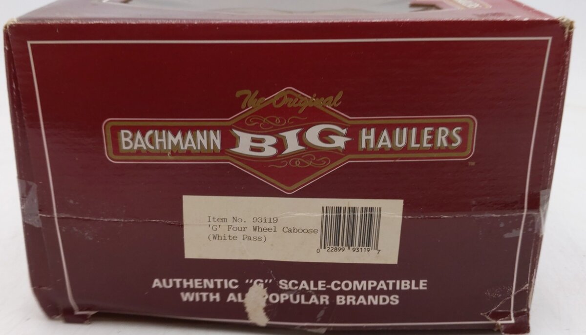 Bachmann 93119 G Scale White Pass & Yukon 4-Wheel Caboose #903 EX/Box