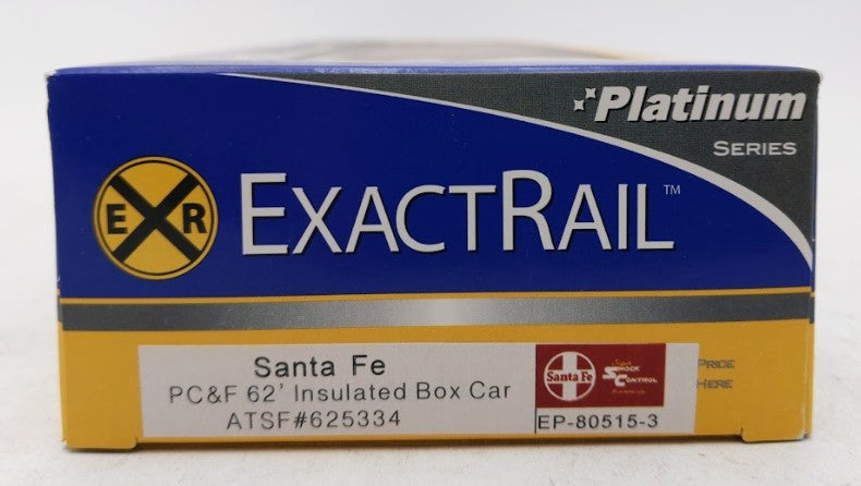 ExactRail EP-80515-3 HO Santa Fe PC&F 62' Insulated Box Car #625334