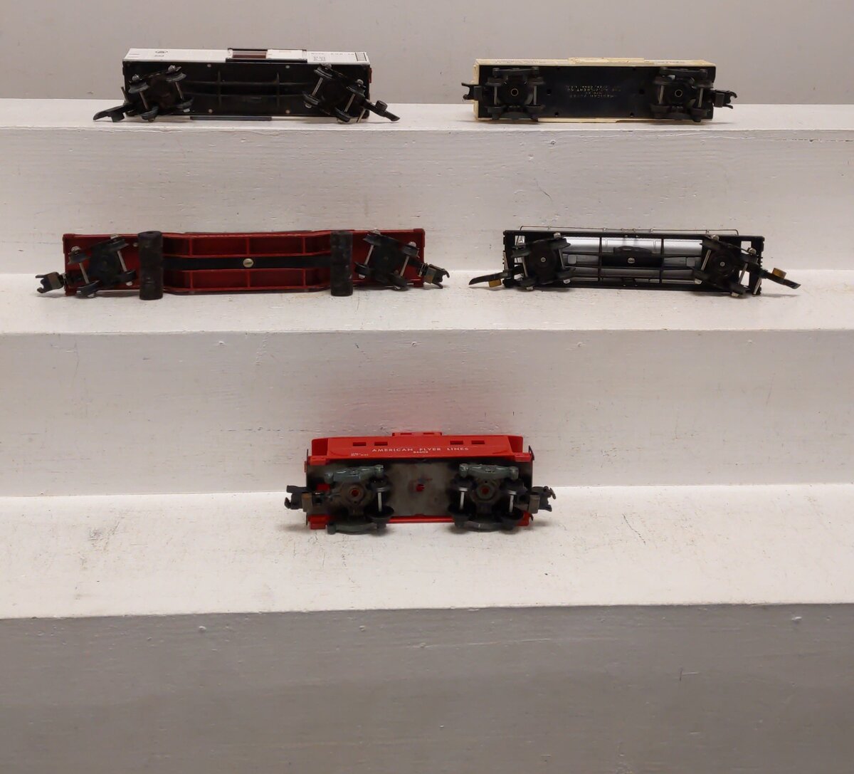 American Flyer Vintage S Postwar Freight Cars # 625, 807, 633, 648 & 24603 [5] EX