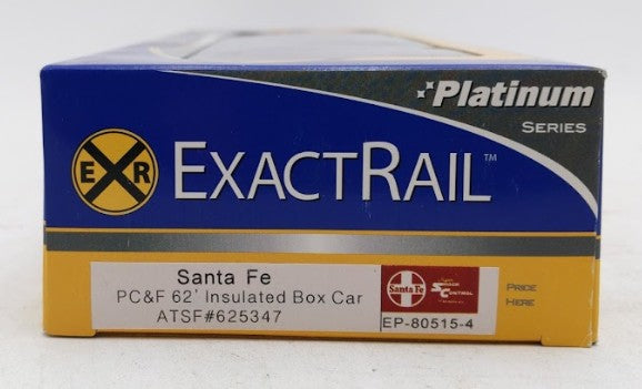 ExactRail EP-80515-4 HO Santa Fe PC&F 62' Insulated Box Car #625347