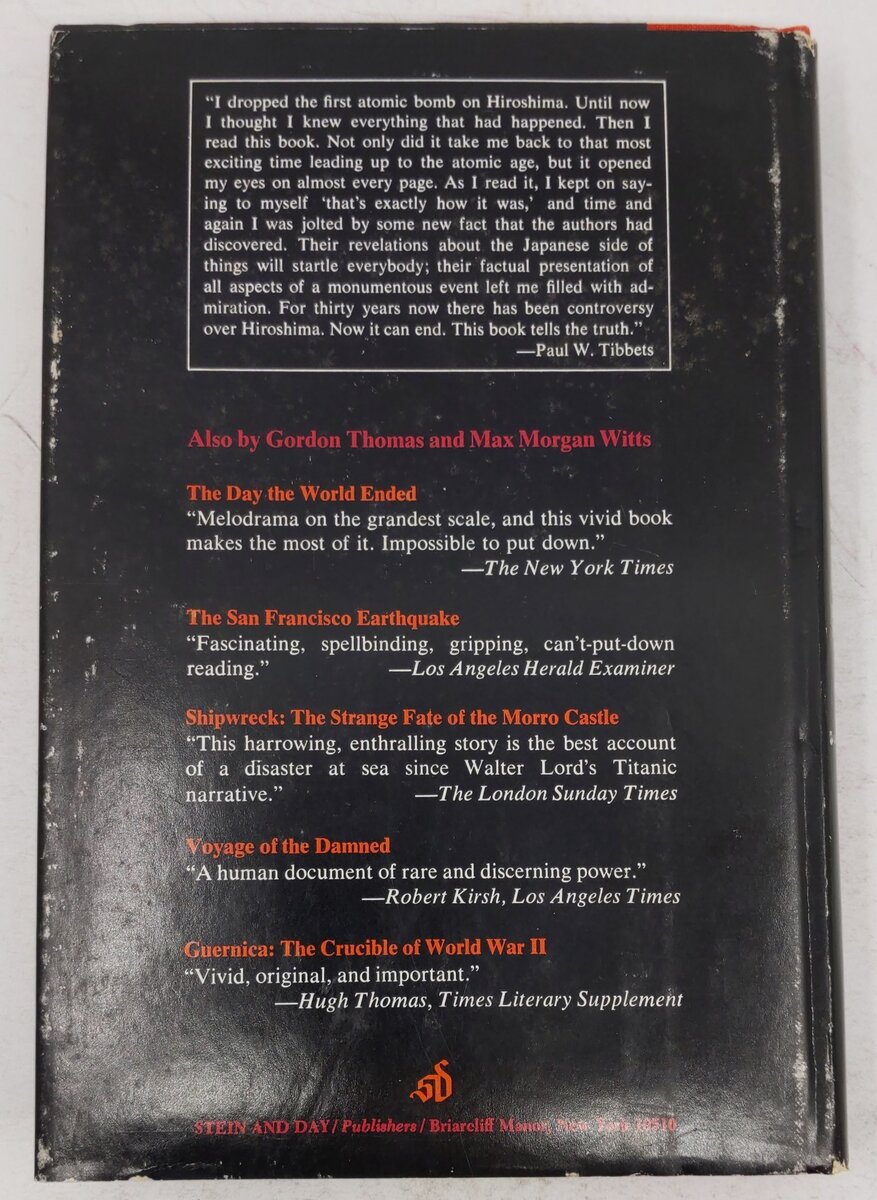 Enola Gay Hardcover Book By Gordon Thomas, Max Morgan Witts VG