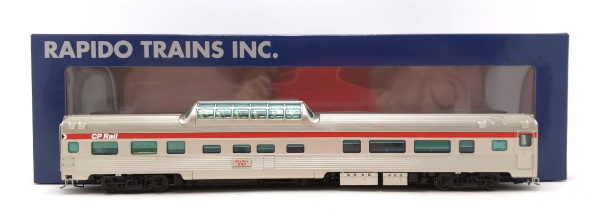 Rapido Trains 116044 HO CP Rail Action Red Budd Mid-Train Dome Car #505