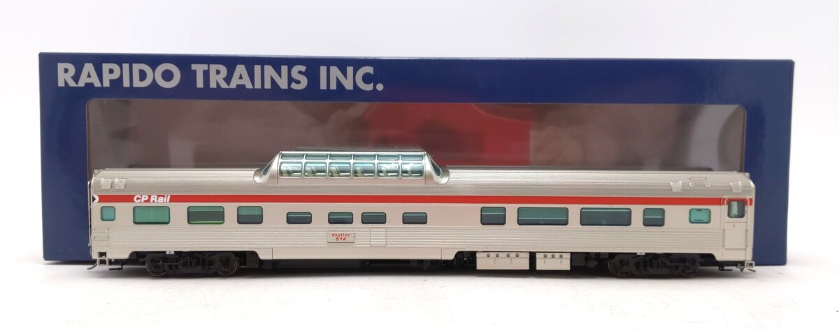 Rapido Trains 116045 HO CP Rail Action Red Budd Mid-Train Dome Car #514