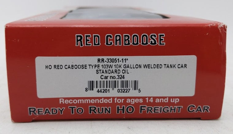 Red Caboose RR-33051-11 HO Standard Oil 103W 10K Gallon Welded Tank Car #324 LN/Box