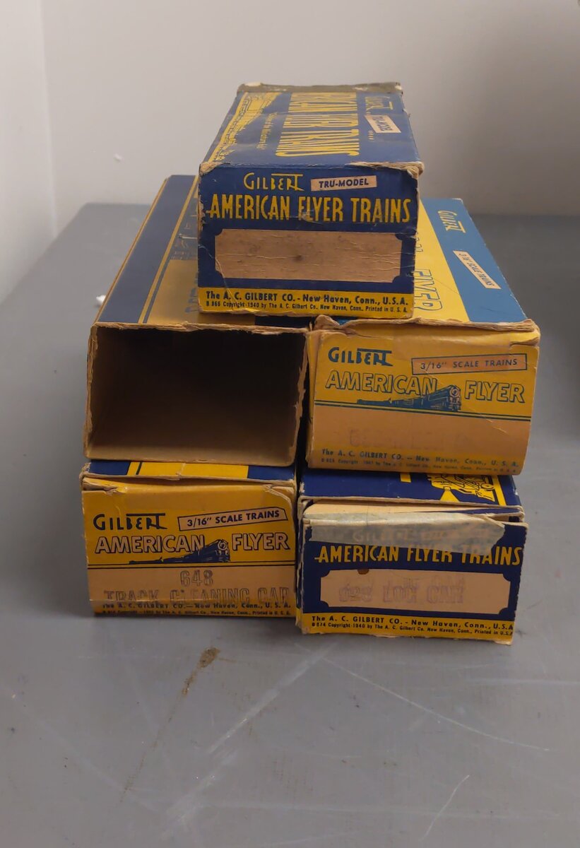 American Flyer Vintage S Postwar Freight Cars # 648, 928, 484, 941 & 639 [5] VG/Box