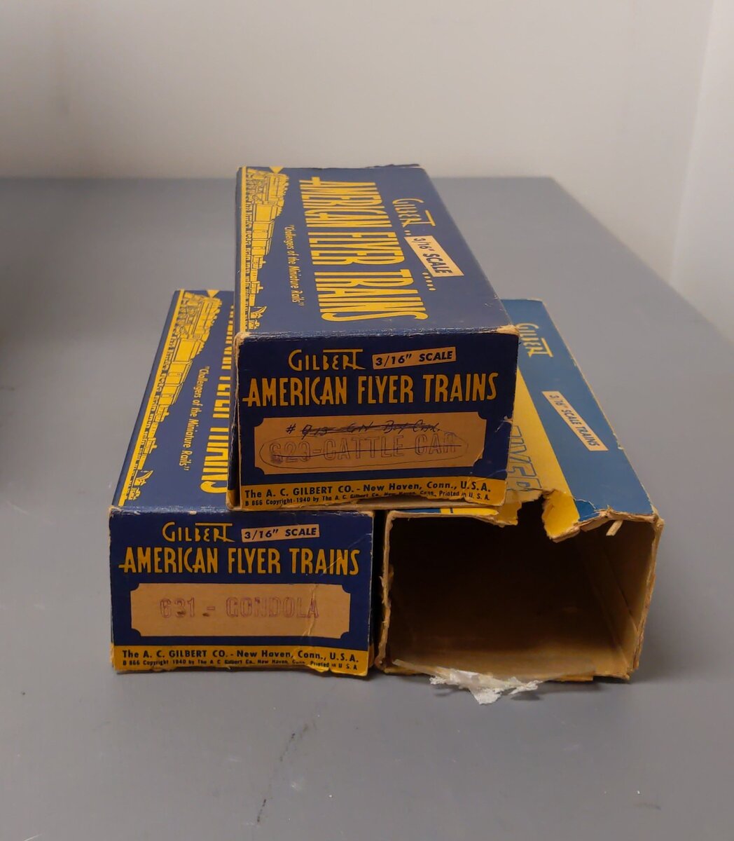 American Flyer Vintage S Postwar Freight Cars # 24546, 631, 629, 625G & 941 [5] EX