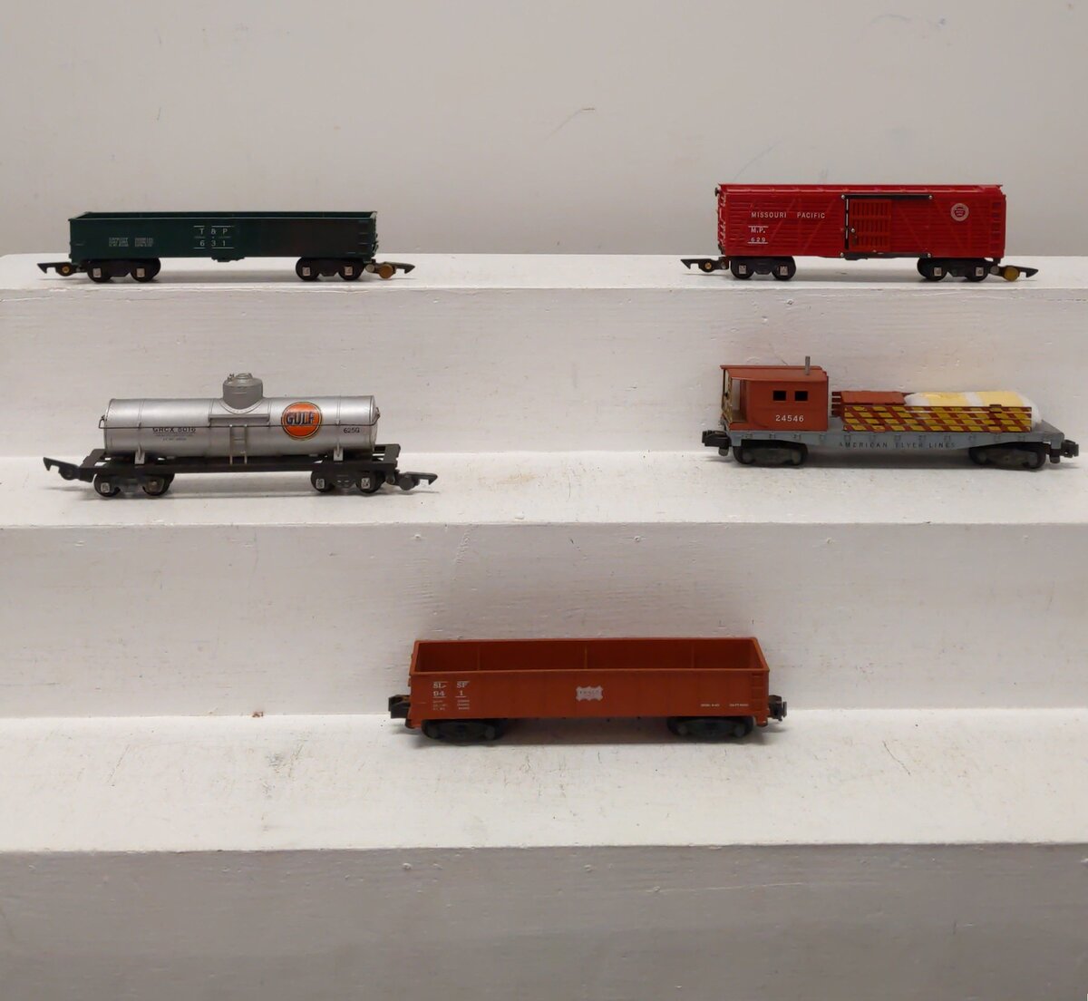 American Flyer Vintage S Postwar Freight Cars # 24546, 631, 629, 625G & 941 [5] EX