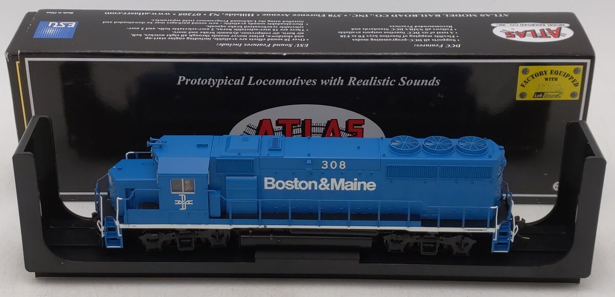 Atlas 10003481 HO Boston & Maine GP40-2 Diesel Locomotive #308 with Sound