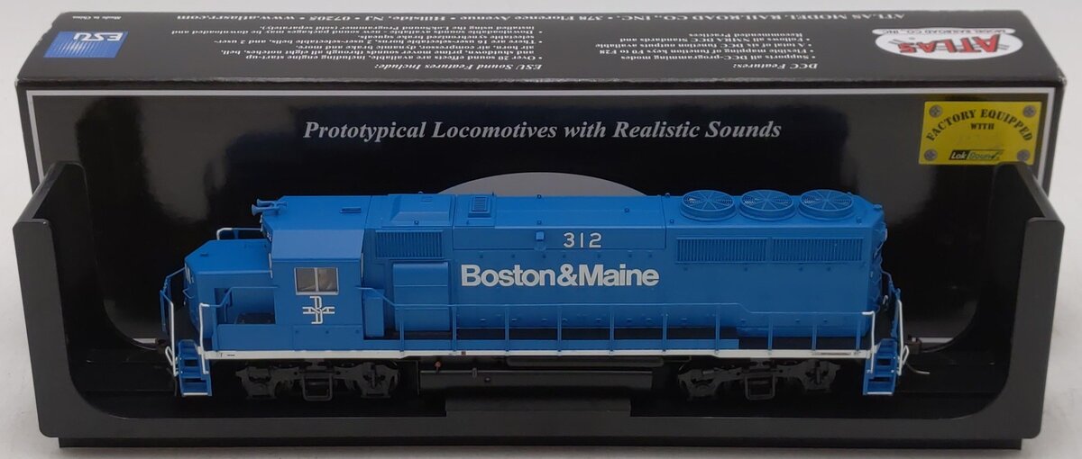 Atlas 10003483 HO Boston & Maine GP40-2 Diesel Locomotive #312 with Sound