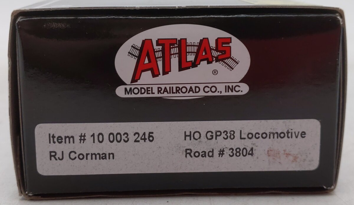Atlas 10003245 HO RJ Corman GP38 Diesel Locomotive #3804 with Sound LN/Box