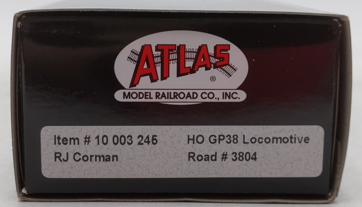 Atlas 10003245 HO RJ Corman GP38 Diesel Locomotive #3804 with Sound LN/Box
