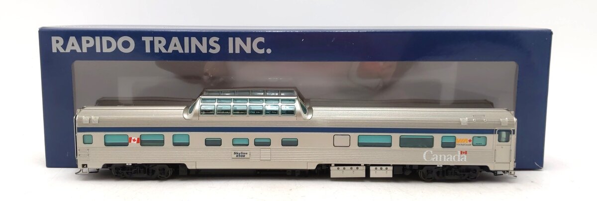 Rapido Trains 116049 HO VIA Rail Canada Budd Mid-Train Dome Car #8500
