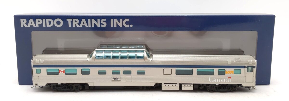 Rapido Trains 116047 HO VIA Rail Canada Budd Mid-Train Dome Car #8504