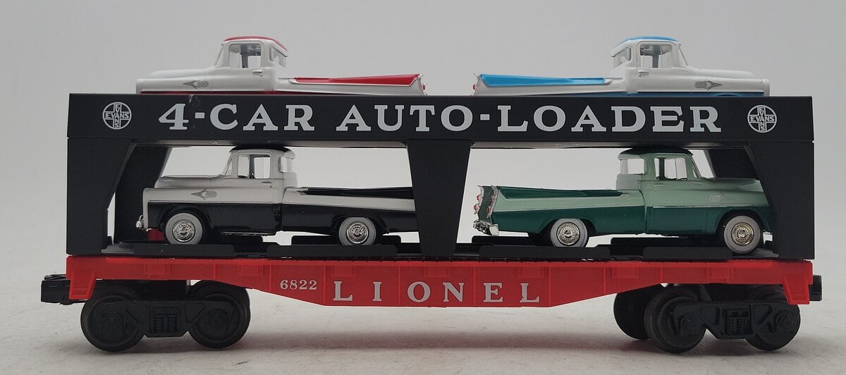 Lionel 6414 Vintage O Evans Autoloader with 4 Cheapie Autos - Rare Version EX