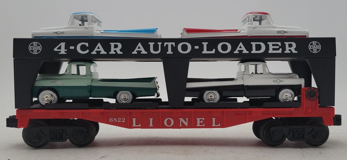 Lionel 6414 Vintage O Evans Autoloader with 4 Cheapie Autos - Rare Version EX