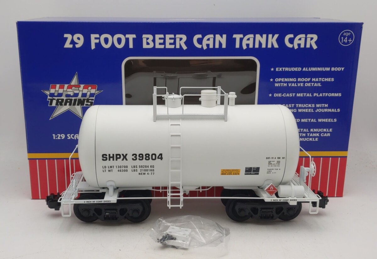 USA Trains R15205 G S.H.P.X Beer Can Tank Car (White)