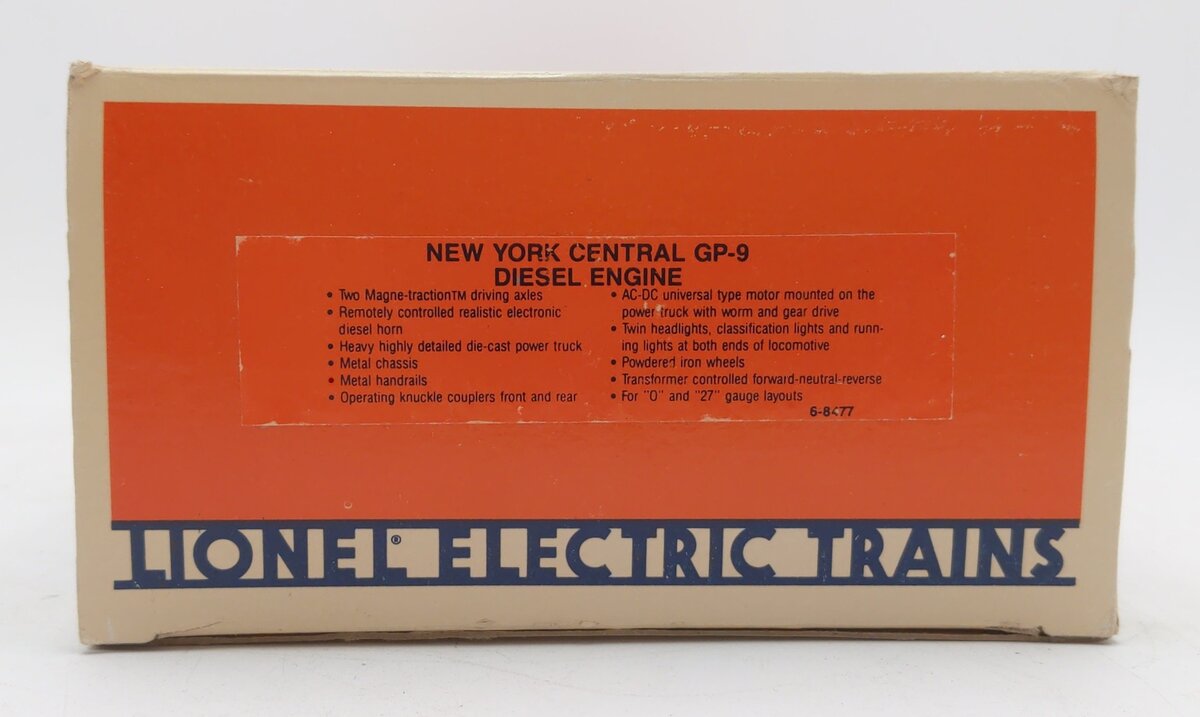 Lionel 6-8477 O Gauge New York Central GP9 Diesel Locomotive w/Horn #8477 EX/Box