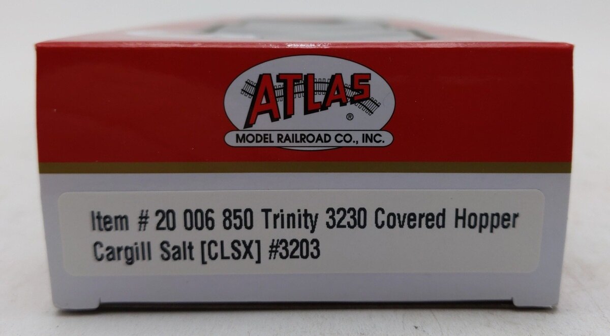 Atlas 20006850 HO Cargill Salt CLSX Trinity 3230 3-Bay Covered Hopper RTR #3203