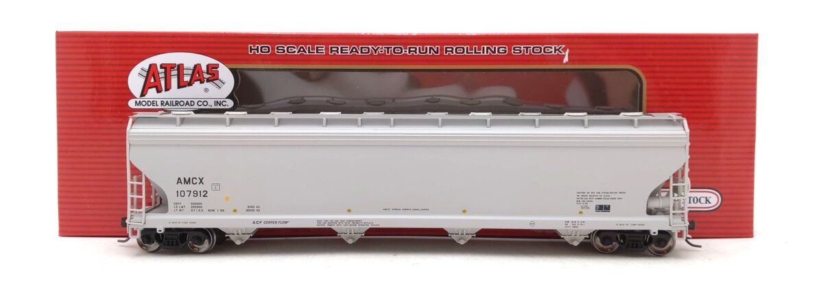 Atlas 20006022 HO AMCX ACF 5800 4-Bay Plastics Covered Hopper Car #107912