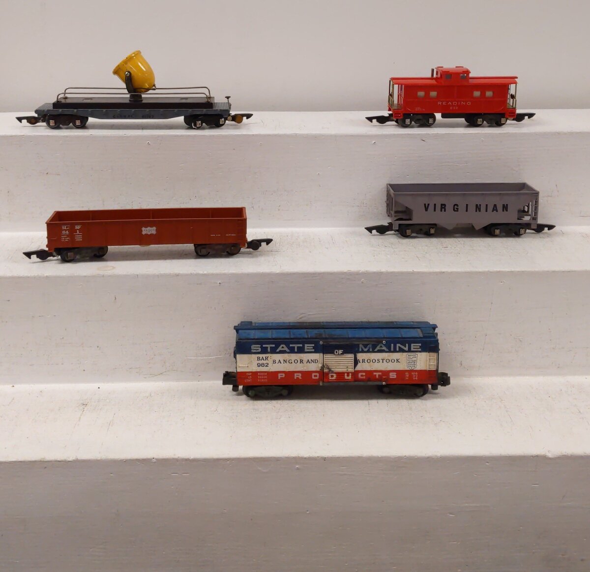 American Flyer Vintage S Postwar Freight Cars # 632, 982, 641, 630 & 42597 [5] VG