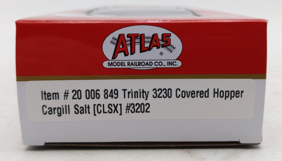 Atlas 20006849 HO Cargill Salt CLSX Trinity 3230 3-Bay Covered Hopper RTR #3202