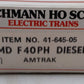 Bachmann 41-645-05 HO Scale Amtrak EMD F40PH Diesel Locomotive #350 LN/Box