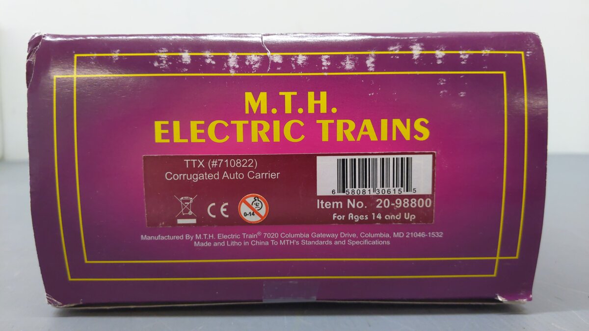 MTH 20-98800 O TTX Corrugated Auto Carrier