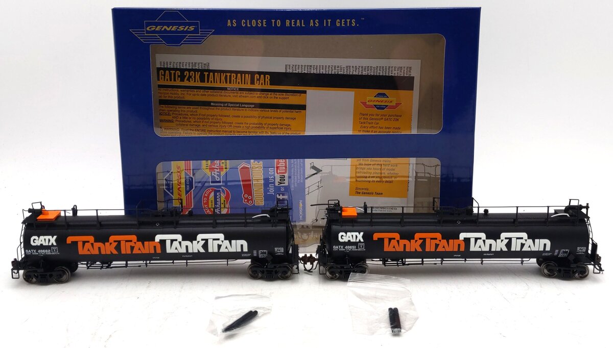 Athearn G67800 HO GATX TankTrain 23,000 Gallon End Tank Car Set (Set of 2)