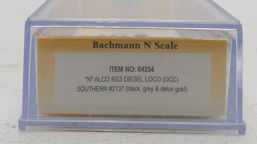 Bachmann 64254 N Scale Southern ALCO RS3 Diesel Locomotive #2137 w/ DCC EX/Box