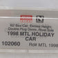 Micro-Trains 10200060 N MTL 60' Holiday Car Double Plug Door Boxcar #1998 LN/Box