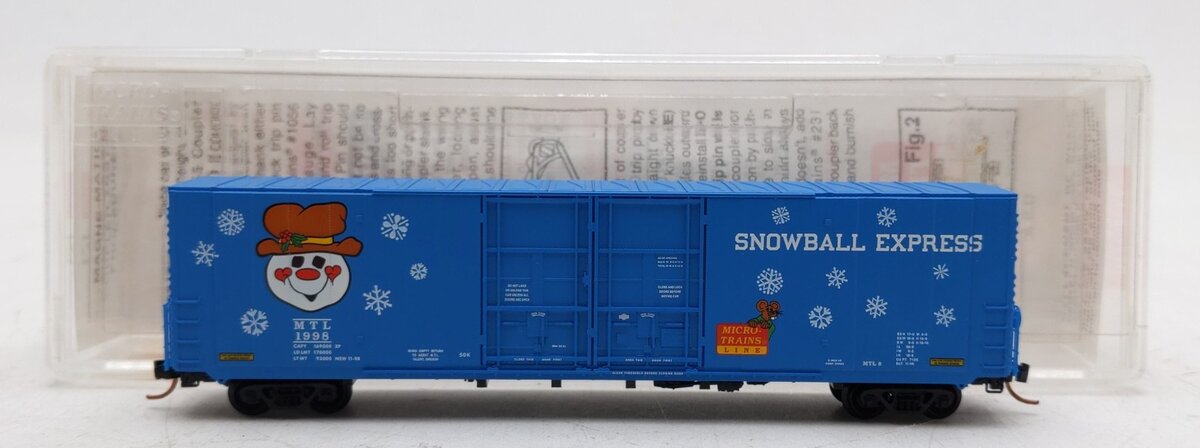 Micro-Trains 10200060 N MTL 60' Holiday Car Double Plug Door Boxcar #1998 LN/Box