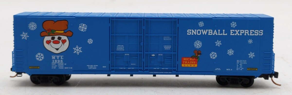 Micro-Trains 10200060 N MTL 60' Holiday Car Double Plug Door Boxcar #1998 LN/Box