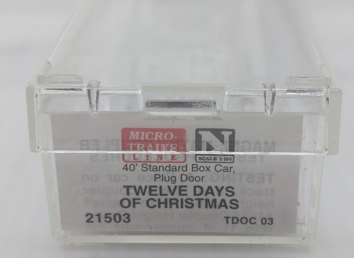 Micro-Trains 02100503 N Three French Hens 40' Plug Door Christmas Boxcar #3