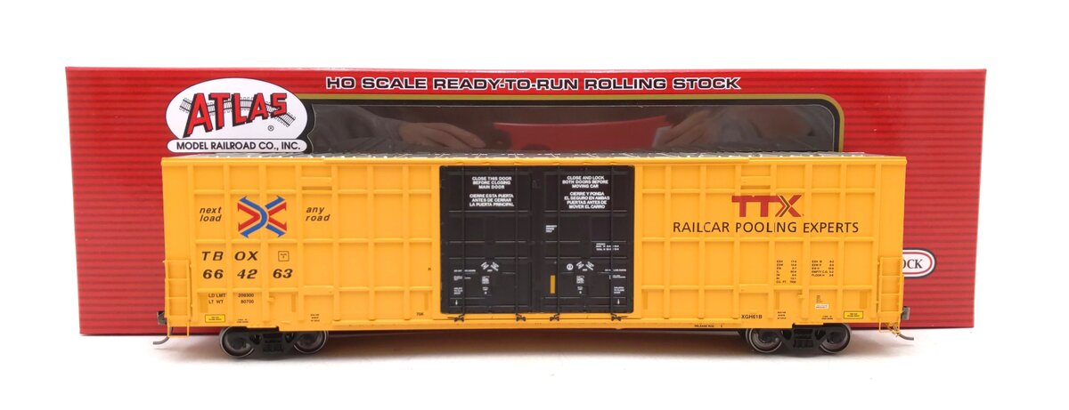 Atlas 20005919 HO TTX Master 60' Gunderson 7550 Double Door Box Car #664263