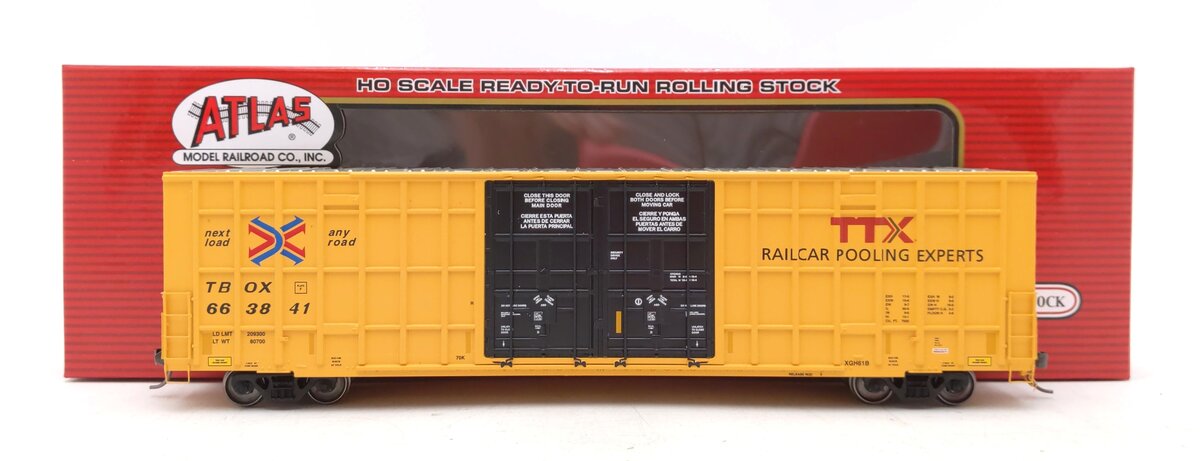 Atlas 20005913 HO TTX Master 60' Gunderson 7550 Double Door Box Car #663841 NIB