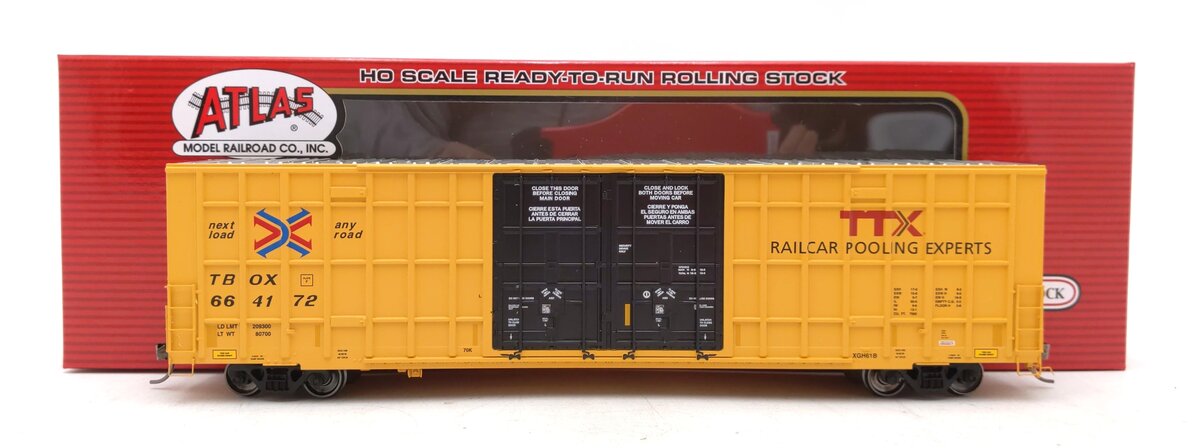 Atlas 20005916 HO TTX Master 60' Gunderson 7550 Double Door Box Car #664172