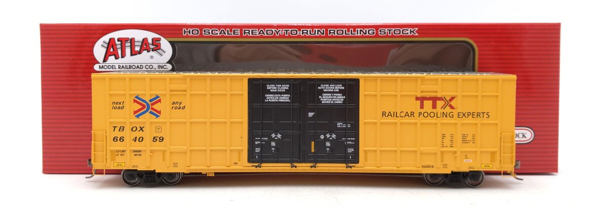 Atlas 20005915 HO TTX Master 60' Gunderson 7550 Double Door Box Car #664059